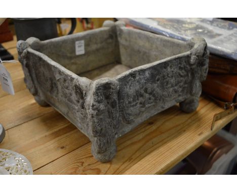 A lead square shaped planter of classical style.