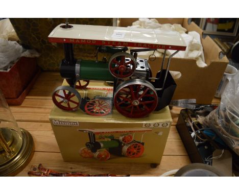 A Mamod steam traction engine with original box, appears unused.