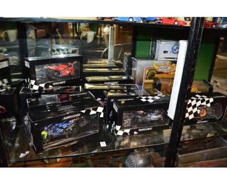 A collection of Minichamps die-cast motorbikes, boxed.