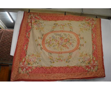 An Aubusson style tapestry wall hanging (slight moth damage) 280cm x 230cm.