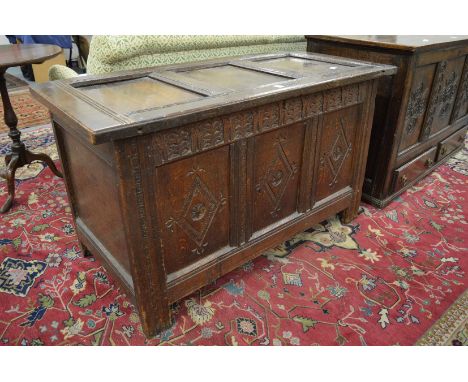 An 18th century oak coffer.