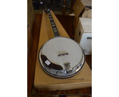 A boxed banjo.