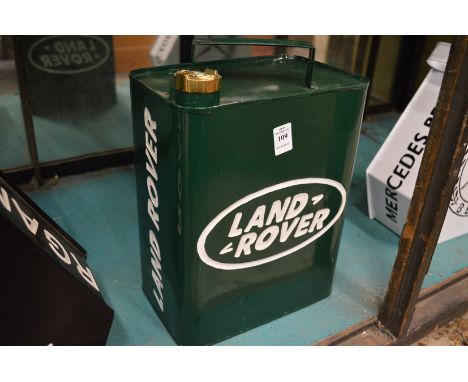 A novelty Land Rover petrol can.