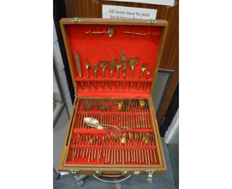 A comprehensive canteen of bronze cutlery.