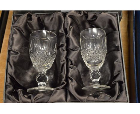 Three pairs of Waterford Colleen glassware to include a pair of brandy balloons.