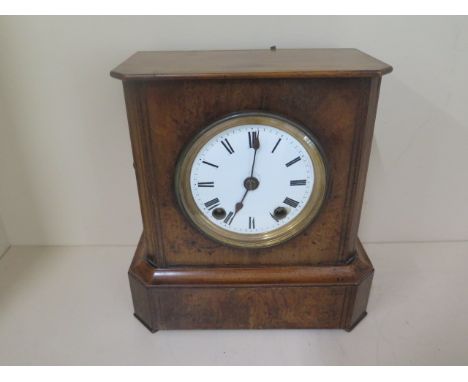 A walnut mantle clock for restoration, 27cm tall 
