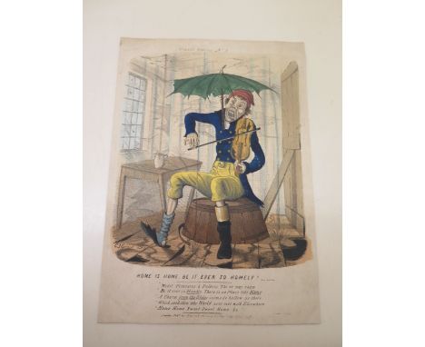 A 19th century C J Grant satirical lithograph from Grants Oddities series dated 1834. Unframed 29.5cm x 20.5cm, in generally 