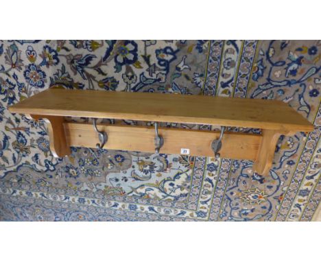 A new pine coat rack with a shelf 28cm tall, 81 x 20 