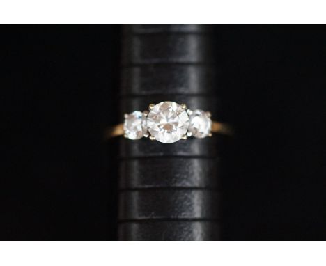 9ct Gold 3 stone dress ring Size N