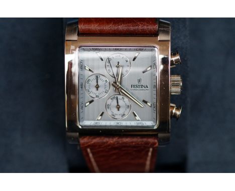 Gents Festina chronograph wristwatch with box &amp; papers