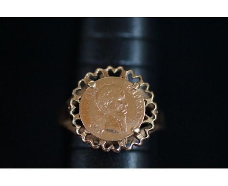 9ct Gold ring with maximilano emperador coin Size J