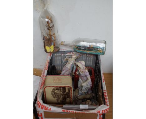 Mixed box to include Victorian ceramic figures