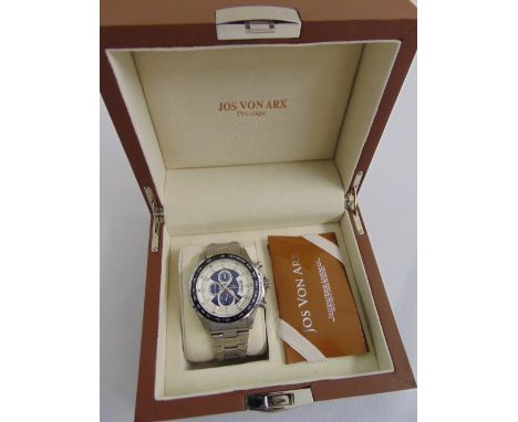 Jos Von Arx gentlemans chronograph, in fitted box with COA