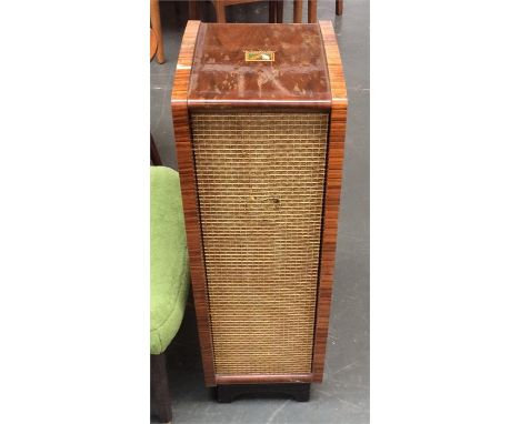 An HMV floor standing speaker cabinet, model no. L.S. 35, with Celestion speakers