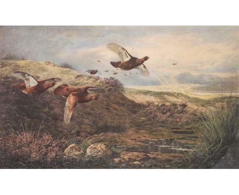 After Archibald Thorburn"The Twelfth" Signed in pencil, a color reproduction, 35.5cm by 59cm