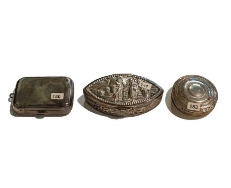 Three Silver Boxes, One Dutch, Maker's Mark CO, another London, 1894 and one by Neresheimer, With English Import Marks, the f
