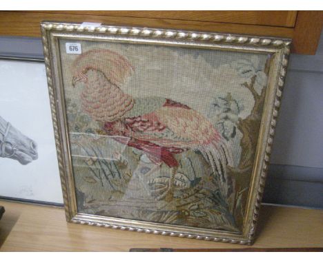 FRAMED BIRD TAPESTRY