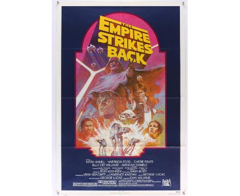 Star Wars The Empire Strikes Back (R-1981) One Sheet poster, artwork by Tom Jung, 20th Century Fox, folded, 27 x 41 inches. 
