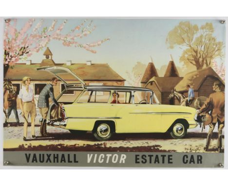 Vauxhall Victor Estate Car - Vintage advertising poster, printed in England, flat, 19.5 x 29.5 inches. 