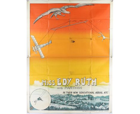 Circus - Miss Edy Ruth - Vintage advertising poster, folded, 47 x 62 inches.  Provenance: From the W. E. Berry collection. 