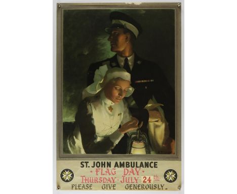 St. John Ambulance - Vintage poster by Anna Zinkeisen, flat, 20 x 30 inches. 
