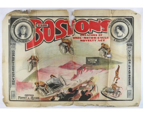 Circus - The Bostons - Vintage advertising poster, folded, 27 x 39 inches.  Provenance: From the W. E. Berry collection. 