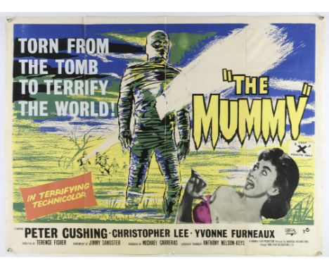 The Mummy (R-1960's) British Quad film poster, Hammer Horror with artwork by Bill Wiggins, starring Christopher Lee and Peter