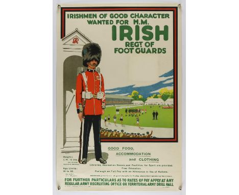H.M. Irish Regt. of Foot Guards - Vintage poster, flat, 20 x 30 inches. 