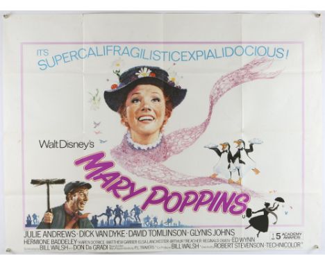 20 film posters, British Quads including Mary Poppins, Shenandoah, One Sheets for Caine Mutiny, Mr. Lucky, Summer Holiday and