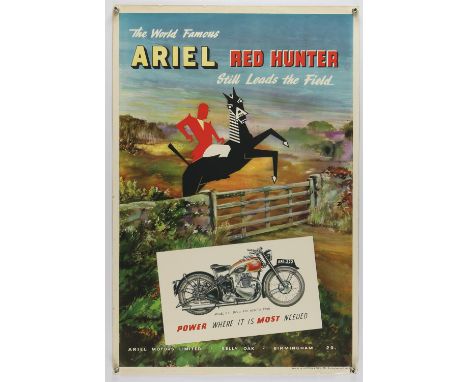 Two Ariel vintage posters - Red Hunter and The Twins of 1950, both flat, 20 x 30 inches (2). 