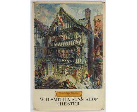Three Vintage posters for W.H. Smith & Sons - 'Britain's Favourite Bookshops', artwork by Forster, rolled, 19.5 x 29.5 inches