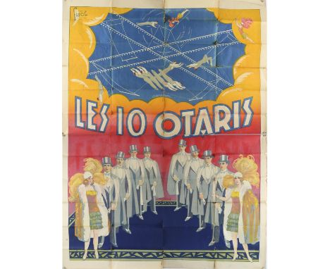 Circus - Les 10 Otaris - Vintage advertising poster, folded, 47 x 61 inches.  Provenance: From the W. E. Berry collection. 