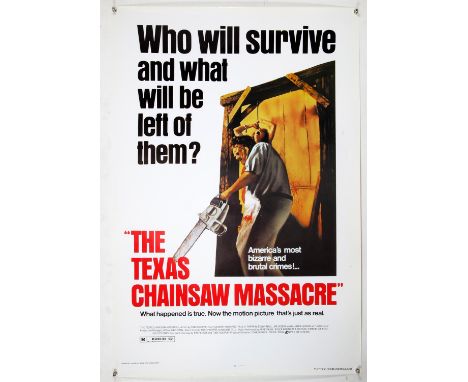 The Texas Chainsaw Massacre (R-1980's) US One Sheet film poster, rolled, 27 x 41 inches. Condition Report:  1980s' re-release
