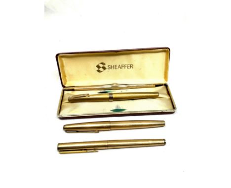 Boxed 14ct gold nib sheaffer fountain pen inc parker fountain pen and parker pen 