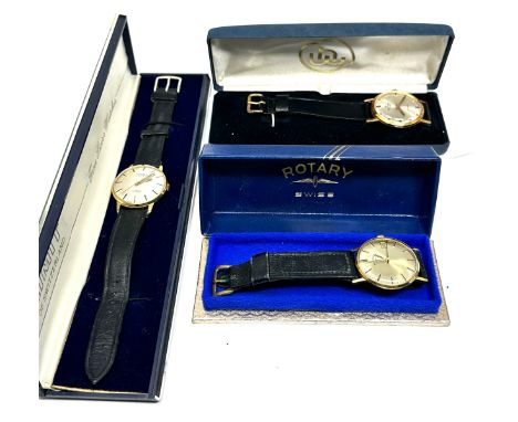 x 3 Gents vintage hand-wind wristwatches working boxed inc. Rotary 