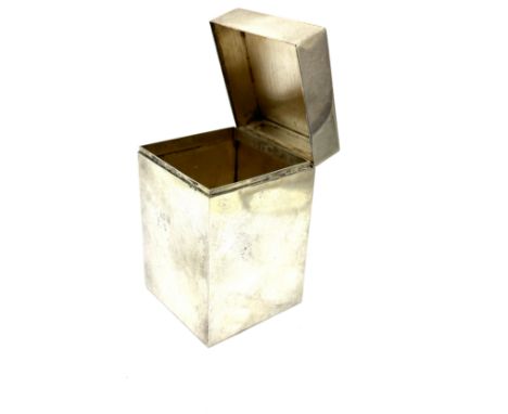 Serra roma silver caddy box measures approx 5cm square height 8cm weight approx 130g 