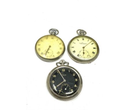x 3 vintage gents pocket watches hand-wind working 