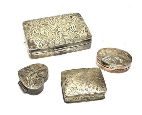 4 x .925 sterling silver pill / trinket boxes 