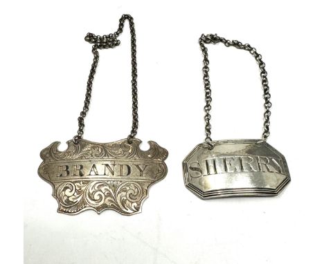 Georgian &amp; Victorian silver wine labels Brandy &amp; sherry 