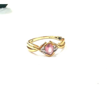 Ladies 9ct gold diamond and stone set dress ring, ring size approximately p, total weight 2.4g 