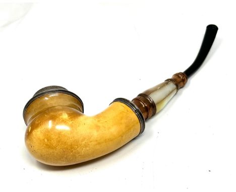 .925 silver banded mop smoking pipe 