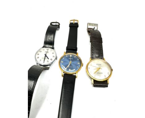 x 3 Gents vintage hand-wind wristwatches working inc. Accurist 