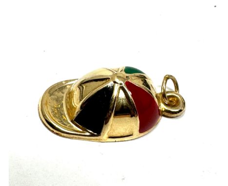 9ct gold enamel hat charm (0.4g) 