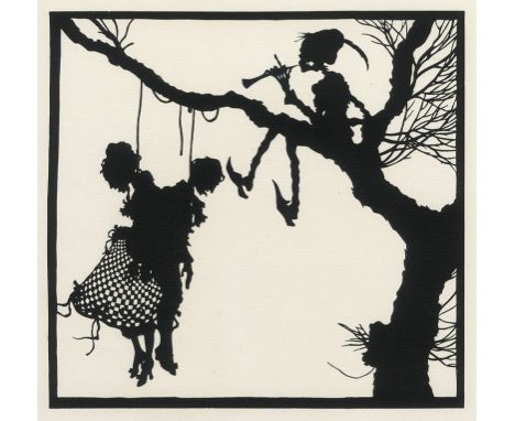 Draesner, (Walter). Ein Totentanz. 5 Bl. und 22 Tafeln nach Scherenschnitten von Walter Draesner. 23 x 29,5 cm. Illustrierter