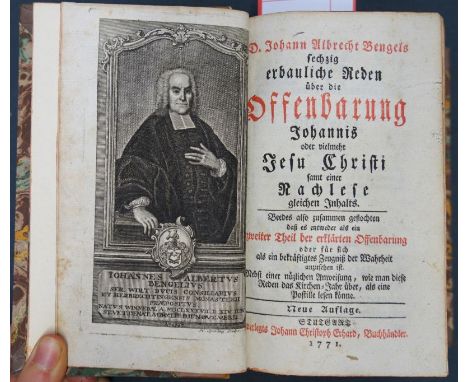 Bengel, Johann Albrecht. Sechzig erbauliche Reden über die Offenbarung Johannis oder vielmehr Jesu Christi samt einer Nachles