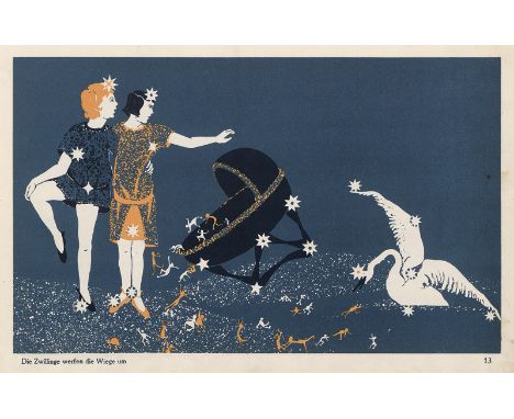 Recklinghausen, Lore von. Sonne, Mond und Sterne. 32 S. Mit 17 ganzseitigen chromolithographischen Tafeln. 21 x 31 cm. Illust