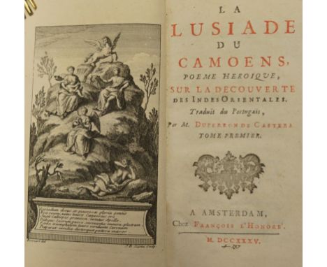 Camoes, Luiz de. La Lusiade. Poème heroique, sur la decouverte des Indes Orientales. Traduit du Portugais, par M. Duperron de
