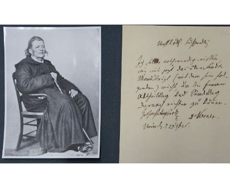 Kerner, Justinus, Arzt und Dichter (1786-1862). Eigh. Brief (Billet) m. U. "Dr Kerner". 1 S. 8vo. Weinsberg 27.XI. o. J. An e