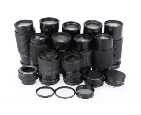A Selection of Third-Party Zoom Lenses, to include a Cimko f/4.5 80-200mm, light fungus, a Sigma f/3.5-4.5 35-135mm, light ha