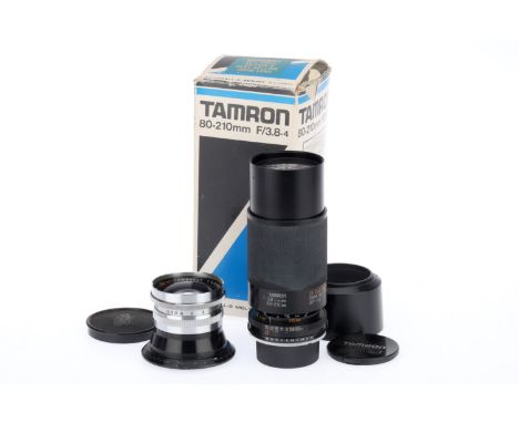 A Pair of Lenses, comprising a Schneider-Kreuznach Durst Componon f/5.6 210 enlarger lens, barrel G, optics F-G, internal haz